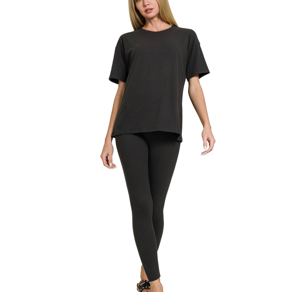 Zenana Outfitters Charcoal Relaxed Fit Set